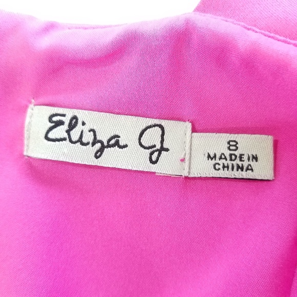 Eliza J Satin Beaded One Shoulder Cocktail Dress - Picture 7 of 8